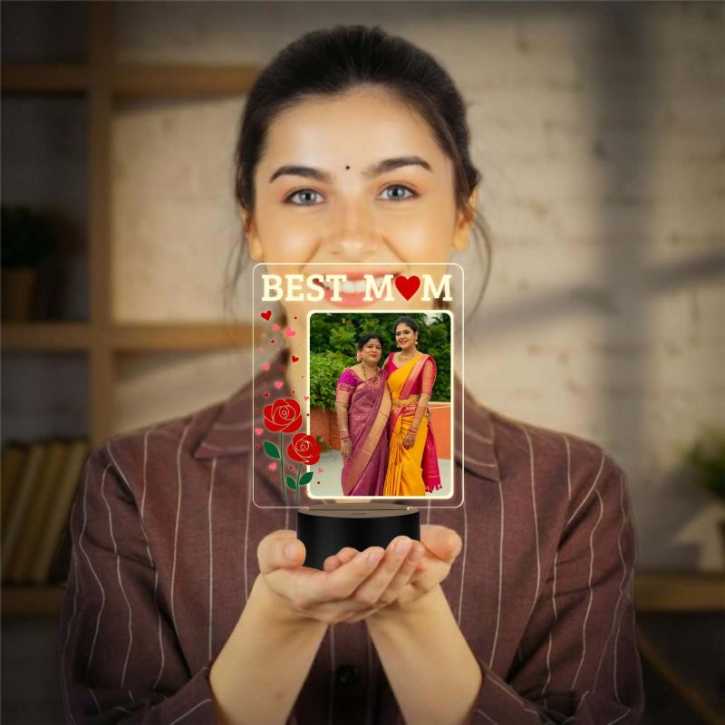 MomGlow Personalized LED Lamp Mom Shine  Mother’s Day, birthday, anniversary, or surprise gift from daughter or son. in warm white colour